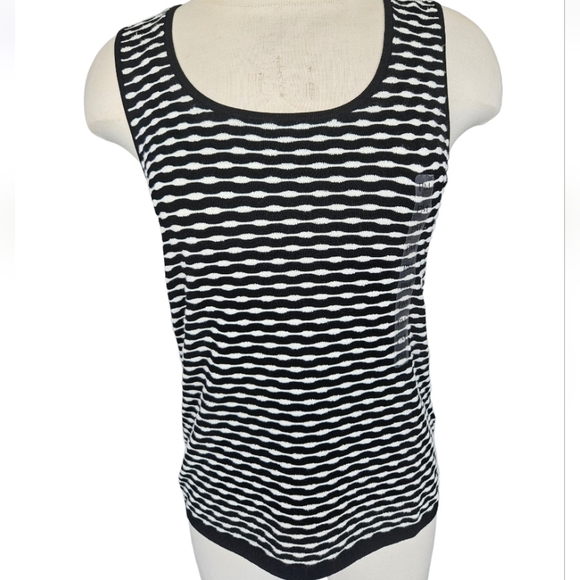 NWT Jones New York Knit Micro Pattern Tank - Picture 1 of 8